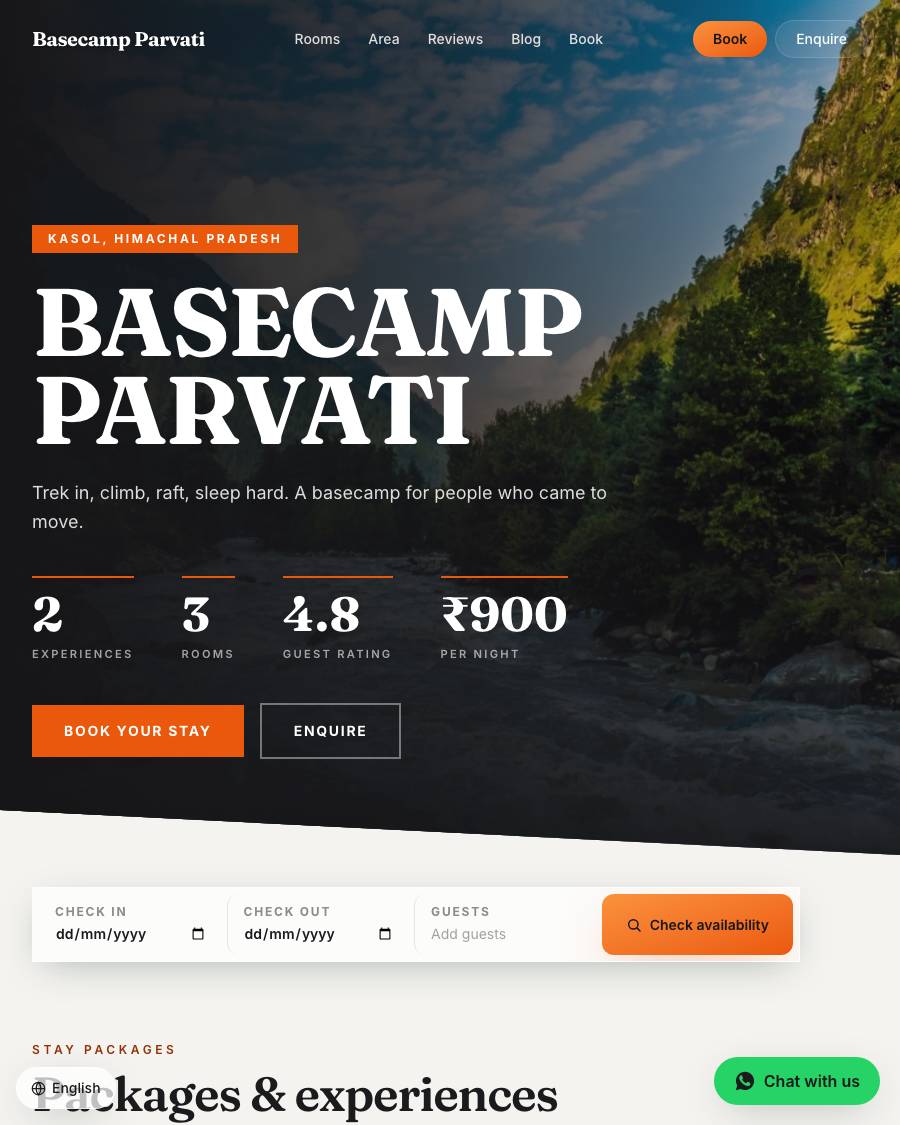 The Summit design, shown on a live StayCraft site